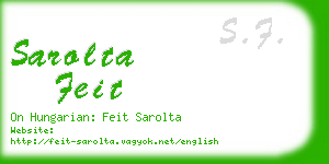 sarolta feit business card